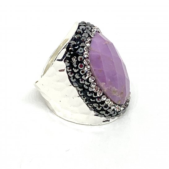 BAGUE STRASS ARGENTEE MOHAVE  