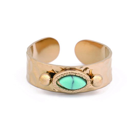 RING IN STAINLESS STEEL TURQUOISE
